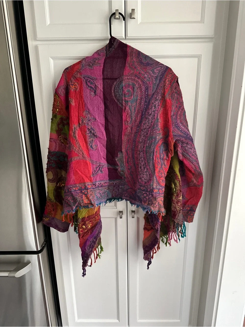 Anu Multicolor Wool Jacket Art to Wear Boho size XL